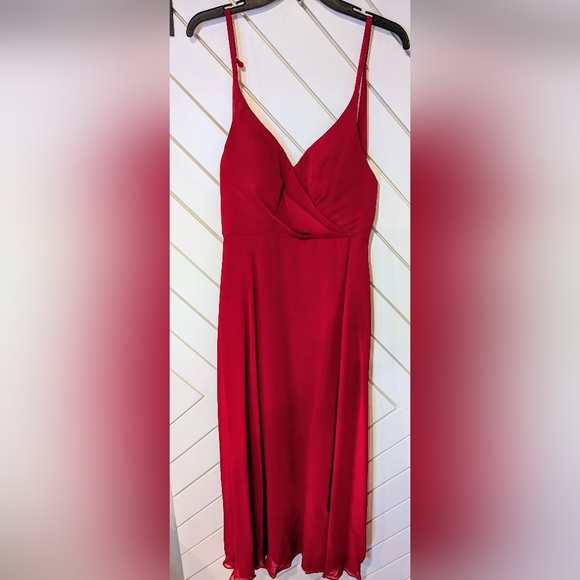 Azazie Dresses & Skirts - Azazie Davis Burgundy Red Strapless Bridesmaid Gown